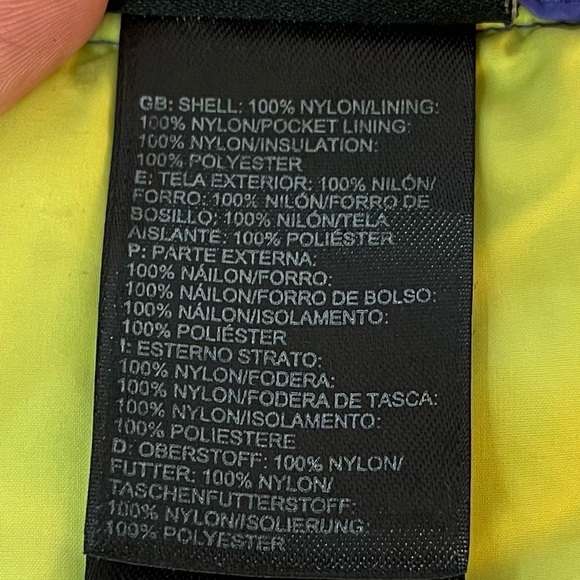 The North Face Girl’s Purple and Yellow Quilted Winter Jacket Coat Size M(10-12) - Picture 9 of 10